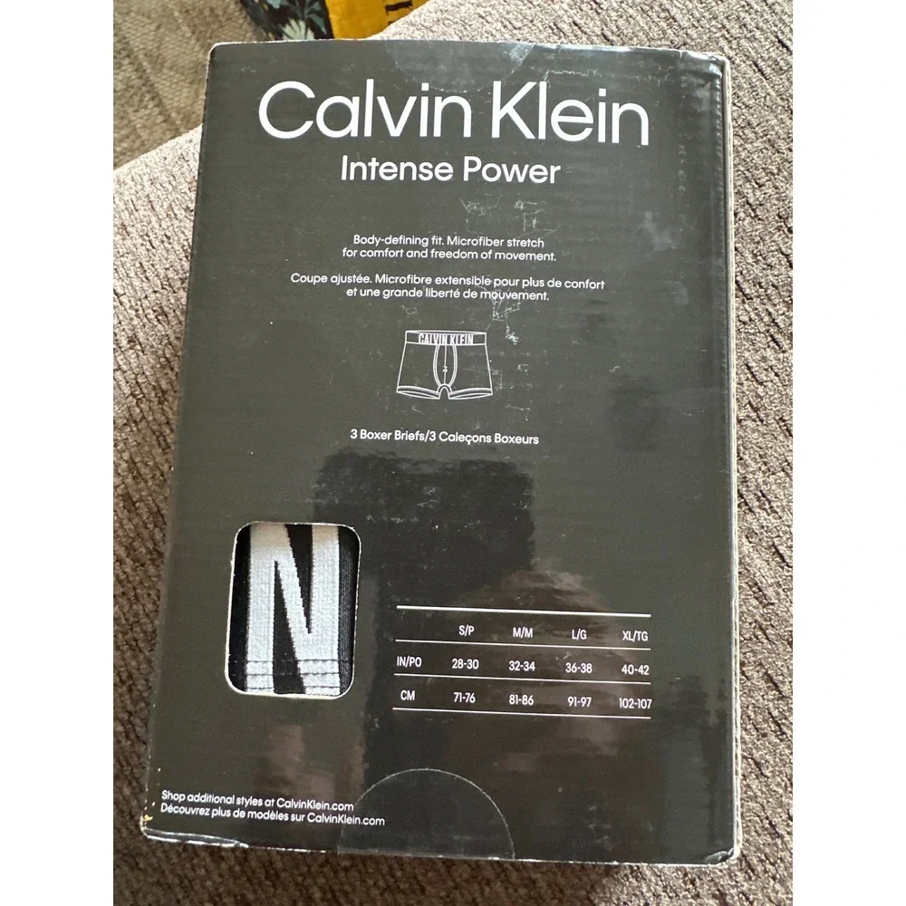 Calvin Klein Intense Power Microfiber Boxer Briefs 3 Pack Large NB2593-920